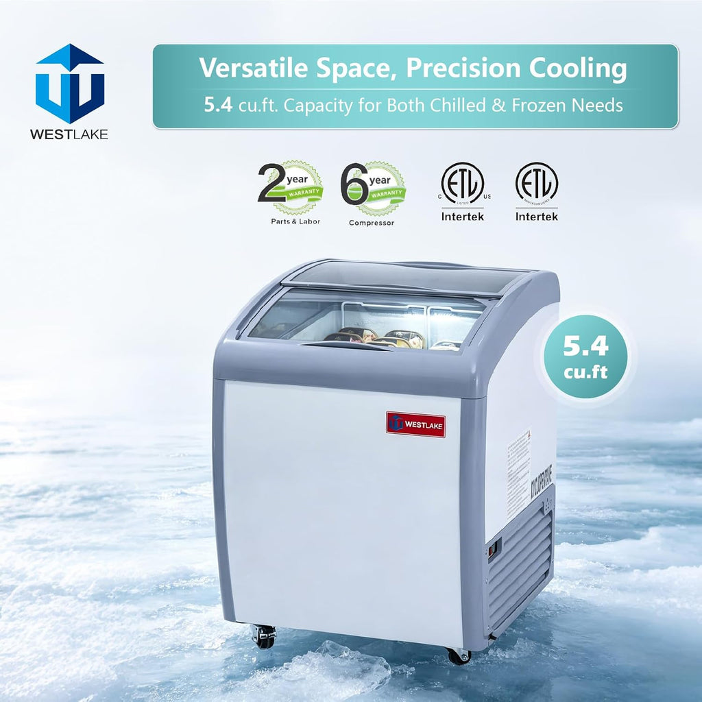 27"W Commercial Ice Cream Freezer, Display case NSF