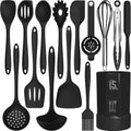 Silicone Cooking Utensils Set - 446°F Heat Resistant Kitchen Utensils,Turner Tongs,Spatula,Spoon,Brush,Whisk,Kitchen