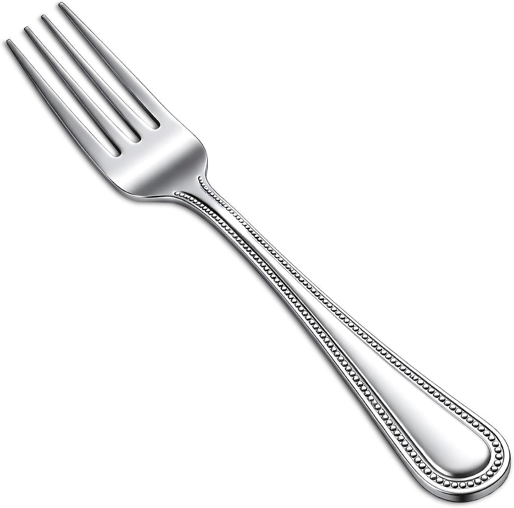 12-Piece Dots Dinner Fork Set, 18-0 Stainless Steel,Silver