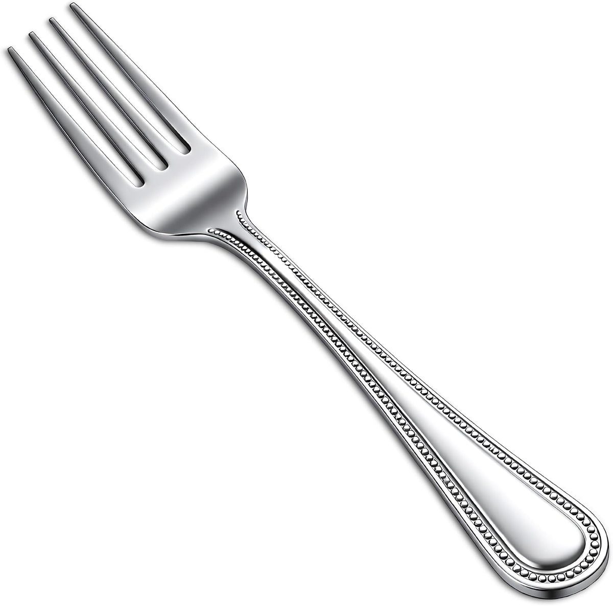 12-Piece Dots Dinner Fork Set, 18-0 Stainless Steel,Silver