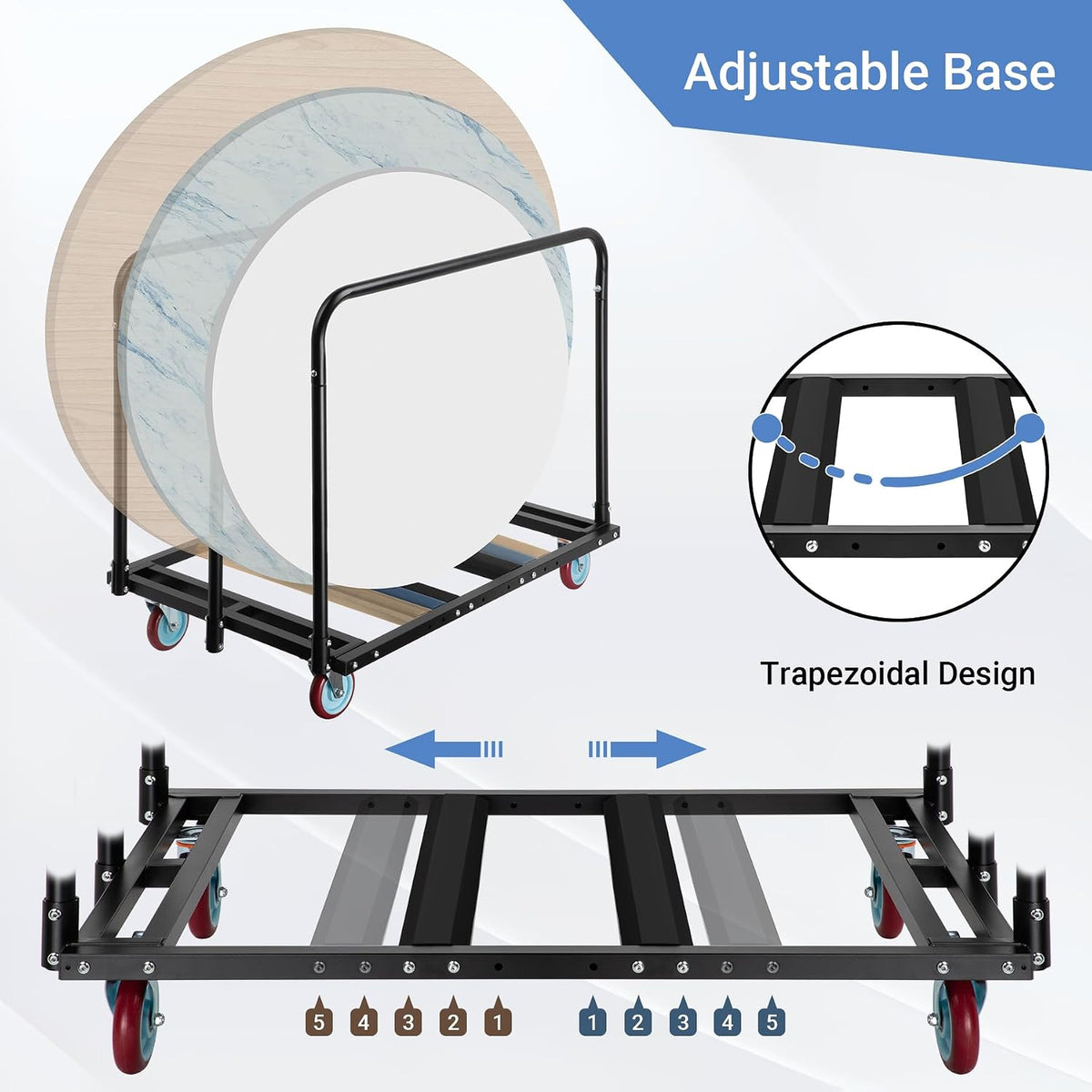 Updated Folding Table Cart, 2000 Heavy Duty Drywall Dolly Cart