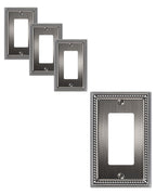 TREEWELL 4-Pack Decorator Outlet Cover Plate, Heirloom Silver