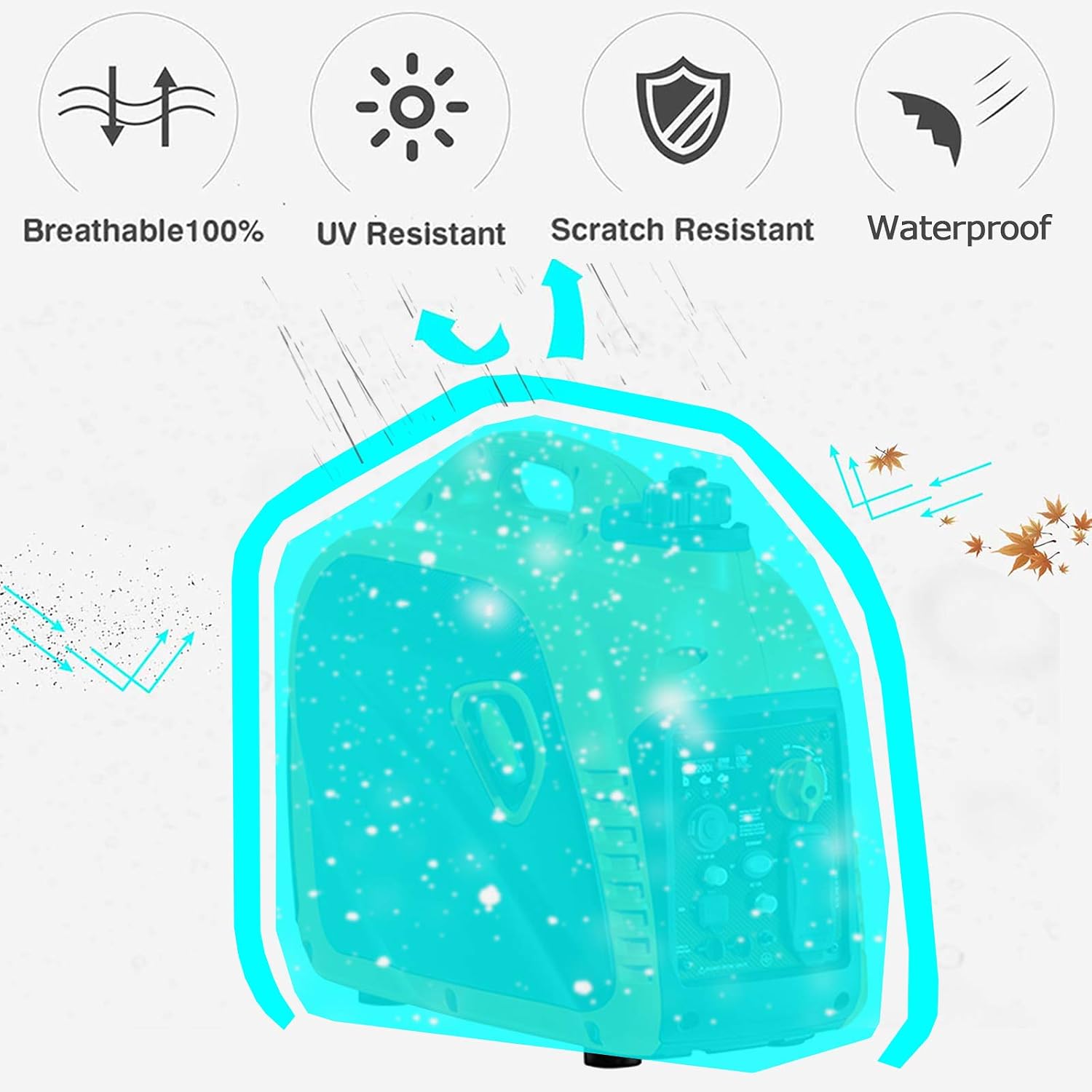 Waterproof Generator Cover Inverter Generator Storage Cover for Most Universal Generator 1000-2500 Watt (L24.5" x