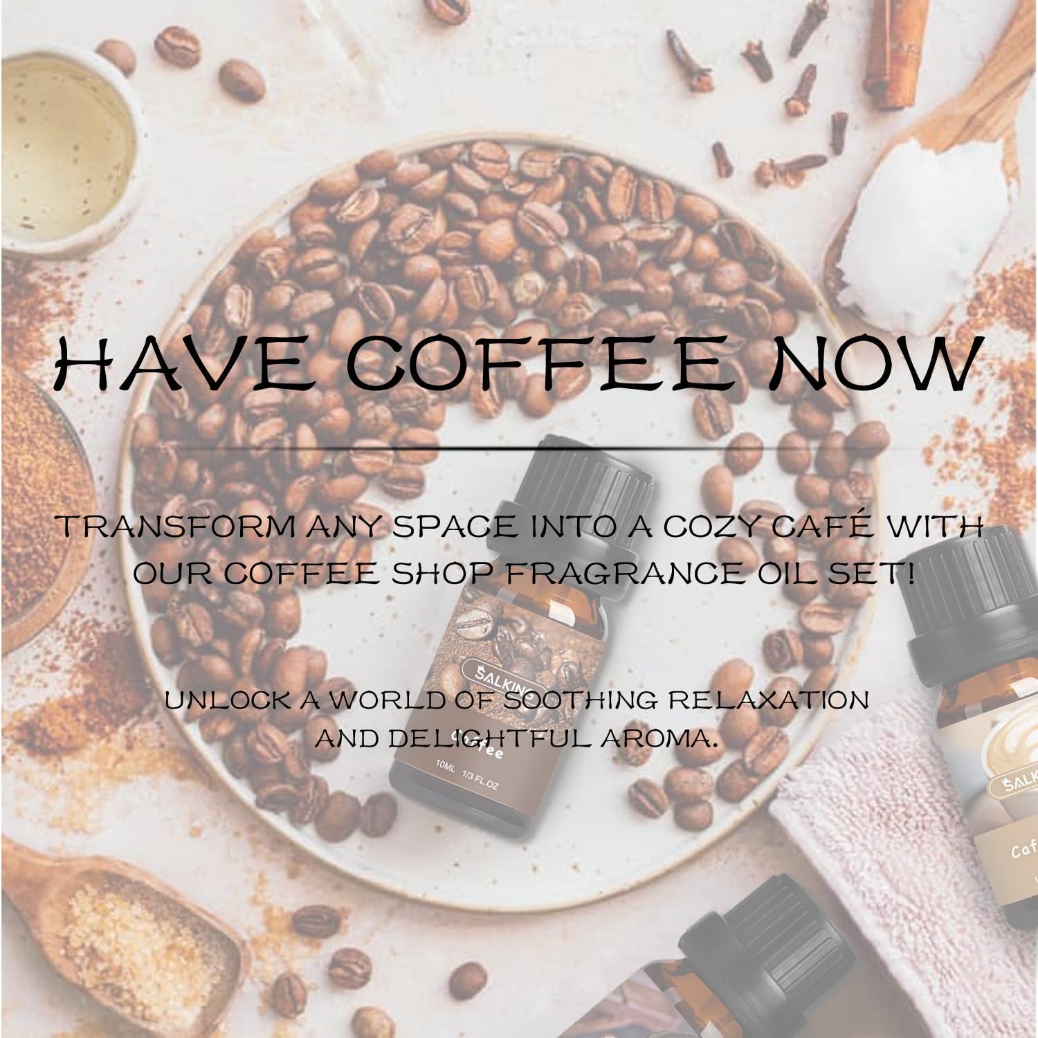 Coffee Shop Fragrance Oils Set, Premium Essential Oils Set for Diffuser, Scented Oil for Soap & Candle Making