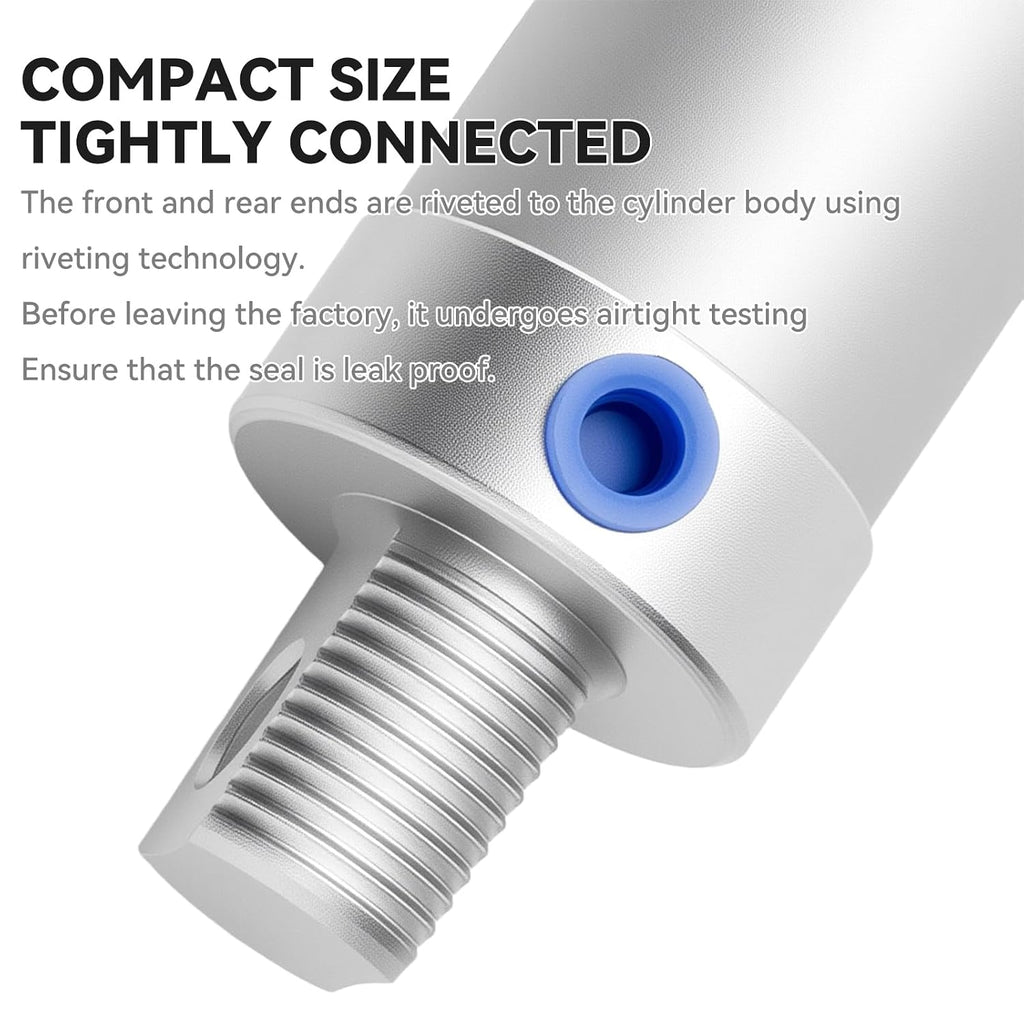 Pneumatic 32mm Bore 25mm Stroke Air Cylinder Double Action with 2Pcs 8mm Fitting MAL32x25