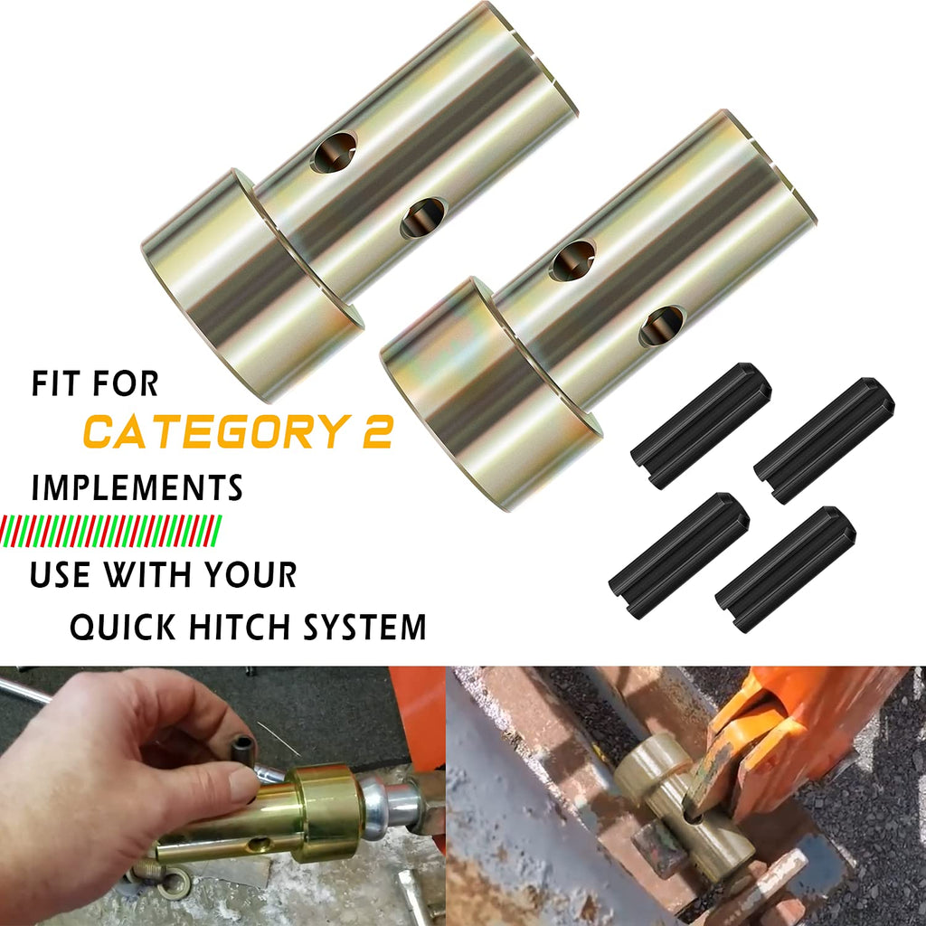 2 Pairs Cat 2 Quick Hitch Bushing Kit for Category II 3 Point Tractor