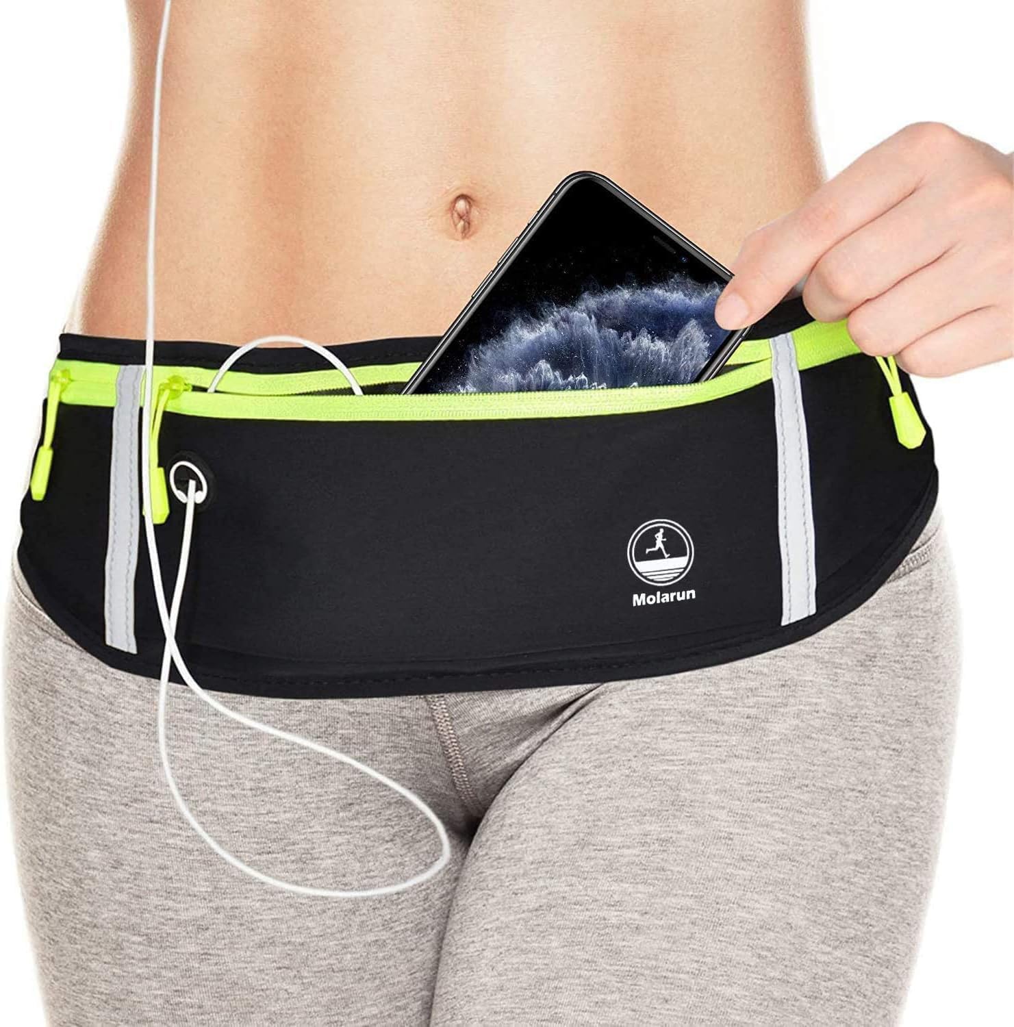 Running Belt Slim Fanny Pack Jogging Pouch Phone Holder Waist Pack - Black