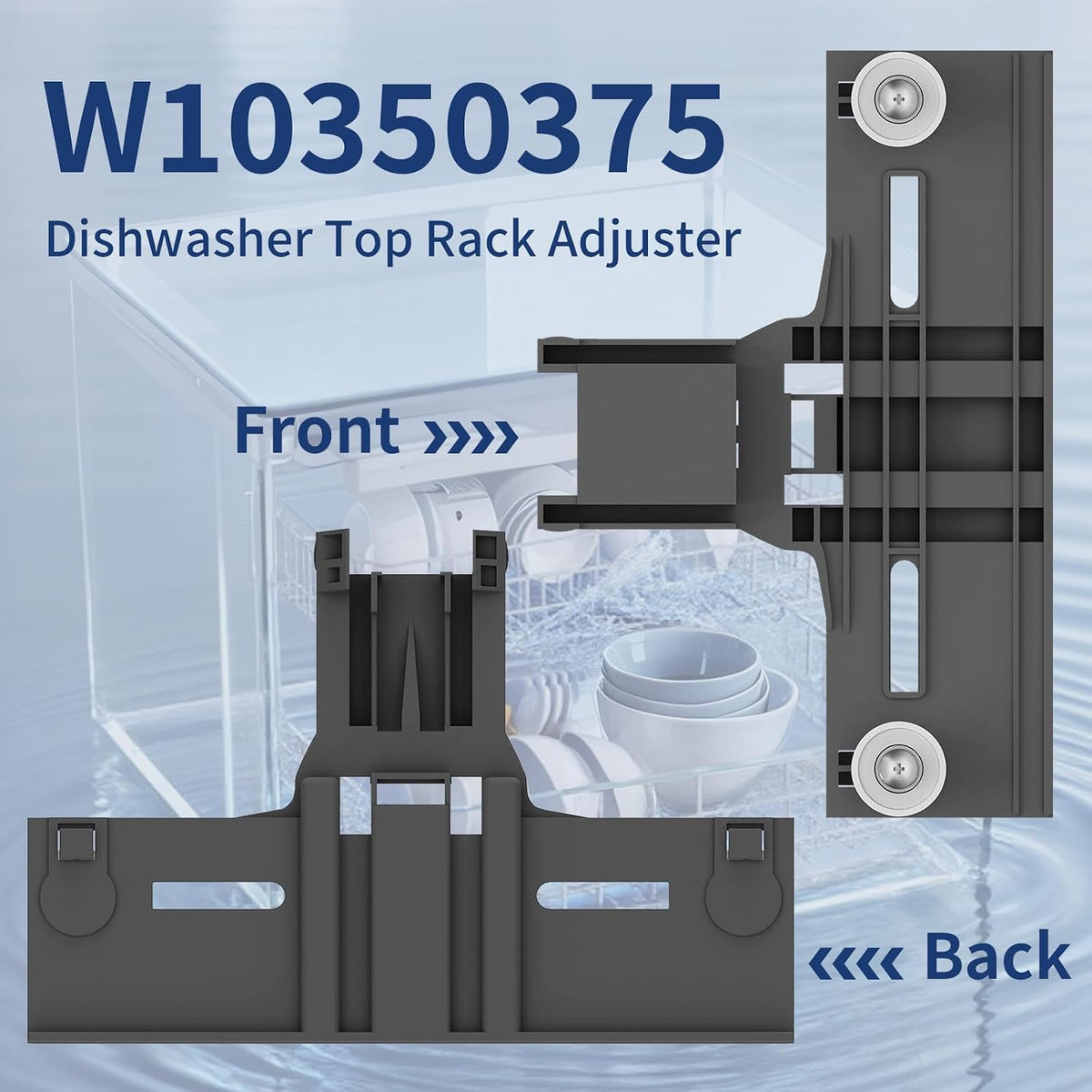 W10350375 Top Rack Adjuster Kit Replacement for Whirlpool Dishwasher