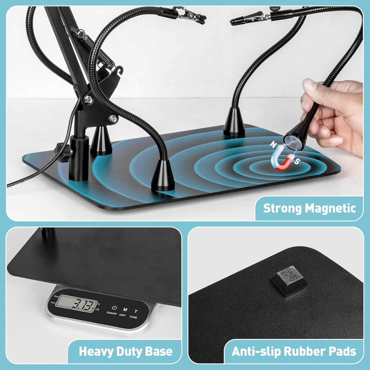 Helping Hands Soldering Station, 10X Magnifying Glass with Light