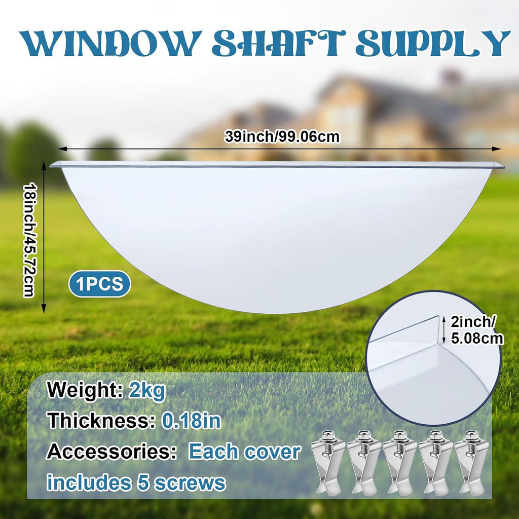 39"L x 18"W Outside Window Well Covers with Mounting Clip
