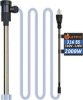 2000W Immersion Water Heater Portable Electric Hot Tub and Pool Submersible Water Heater with WiFi Timer and Auto Shut Off for Spa, above ground pool, Bathtub, Swimming pool and Baptistry