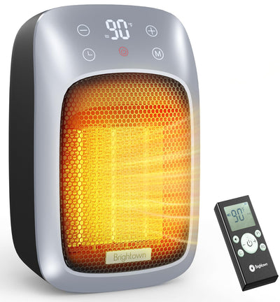 Plug In Space Heater for Indoor Use, 800W Small Wall Outlet Heater with Remote and Thermostat, LED Display, 12H