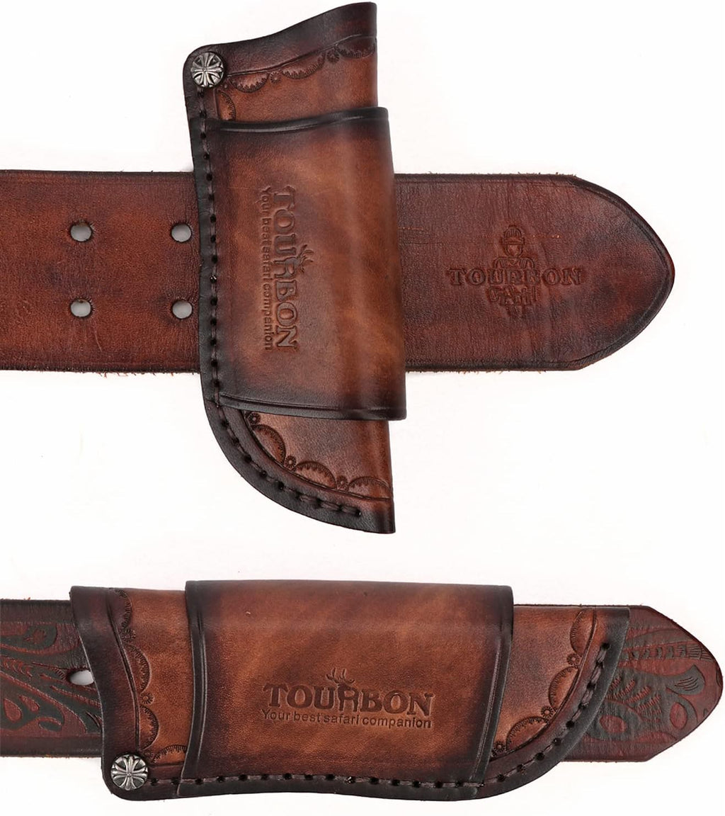 Leather Knife Sheath with Dual Carry,Folding/Fixed Blade Knives EDC Holster | Vertical/Horizontal Belt Carry