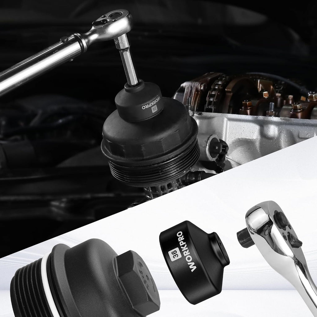 36mm Oil Filter Socket Wrench, Oil Filter Removal Tool, Oil Filter Change Set, Ideal for Some Ford F250, BMW, Mini