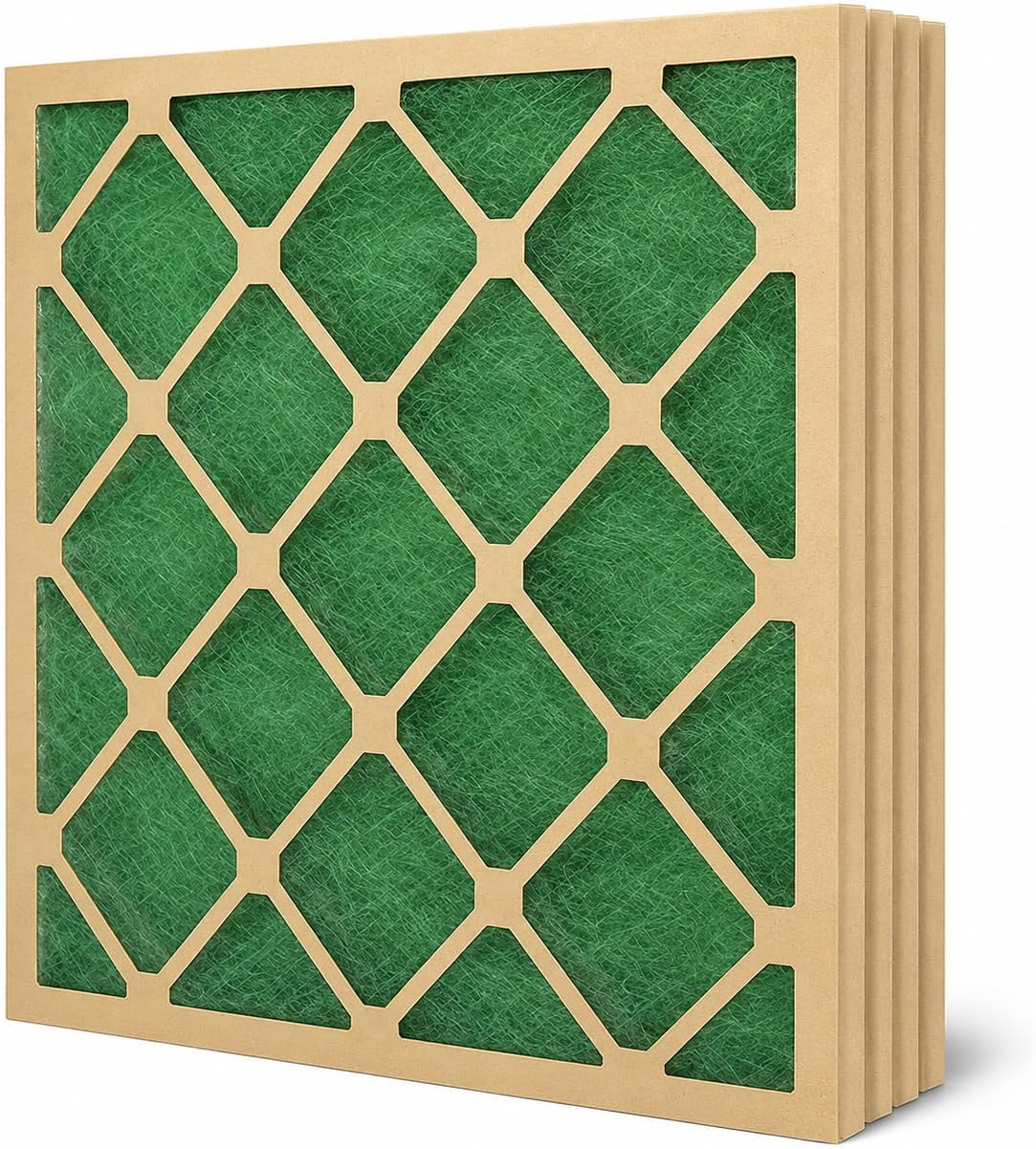 20x25x1 MERV 1 Fiberglass Furnace and AC Air Filters, 4-Pack | Disposable Replacement, Low Airflow Resistance, Up to