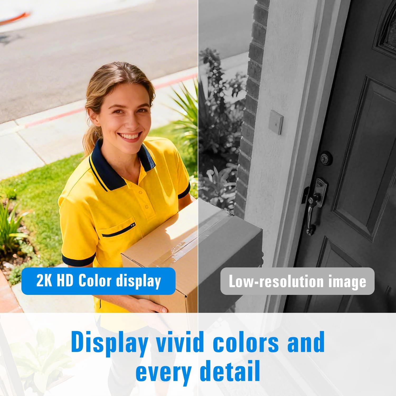 Security Cameras Wireless Outdoor, 2K Cameras for Home Security with Color Night Vision, SD/Cloud Storage,Longer