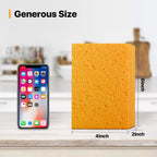 Large Natural Cellulose Sponge, Super Absorbent, 6 x 4 x 2 Inch (2 Pack)