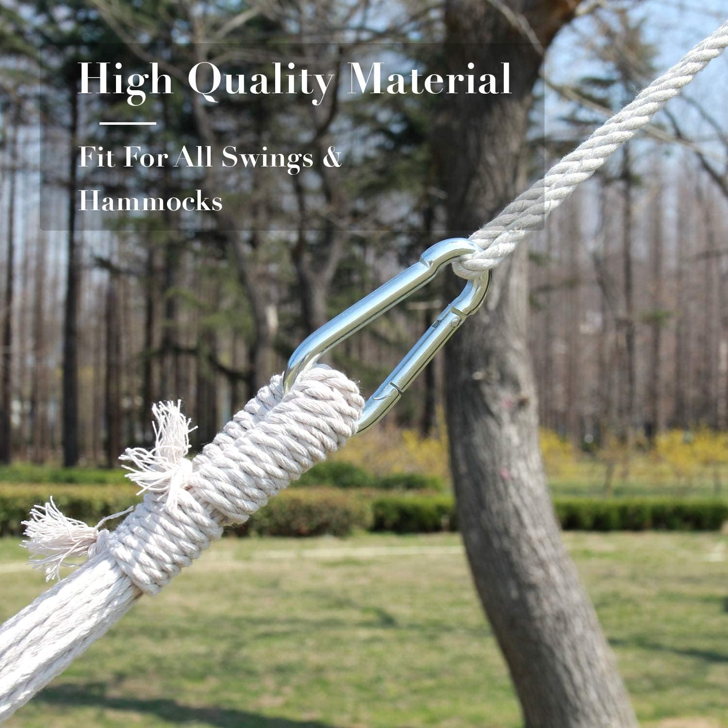 13FT Hammock Hanging Straps, Carabiner Hooks, Indoor Outdoor Use | Easy quick installation, fits hammock, tree swing