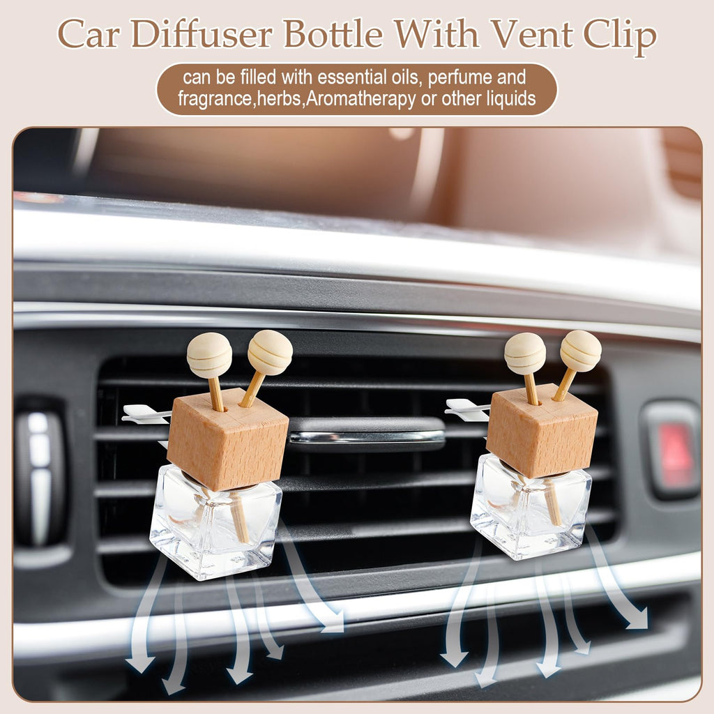 30 Pcs Car Diffuser Vent Clip Empty Diffuser Bottle, Clear