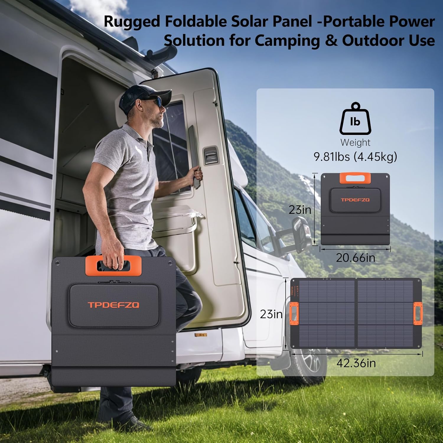 100W Solar Panel,N-Type 16BB Portable Solar Panels for Power Station,Foladable Solar Panel,QC3.0 USB-A &Type-C,25%
