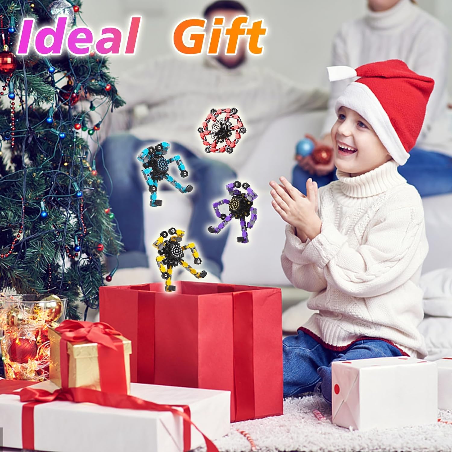 Transformable Fidget Spinners Toys 4 Pcs for Kids and Adults Stress Relief Sensory Toys for Boys and Girls Age 8-13