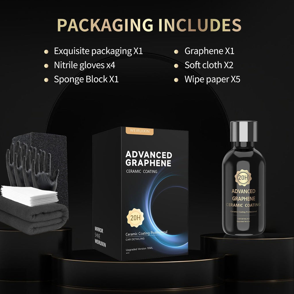 20H Advanced Graphene Ceramic Coating for Cars, Ceramic Car Auto Detailing kit (70ml), 10+ Years of Long Lasting