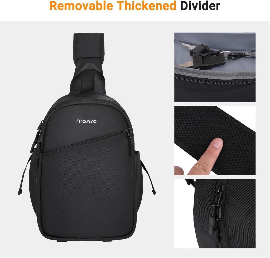 Camera Sling Bag, DSLR/SLR/Mirrorless Camera Case, Black | Shockproof Photography Camera Backpack with Rain