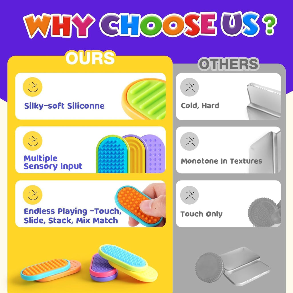 Sensory Fidget Magnet Toys for Kids: Silicone Magnetic Sliders Stress Fidgets for Autism, Stress Small Texture Fidget