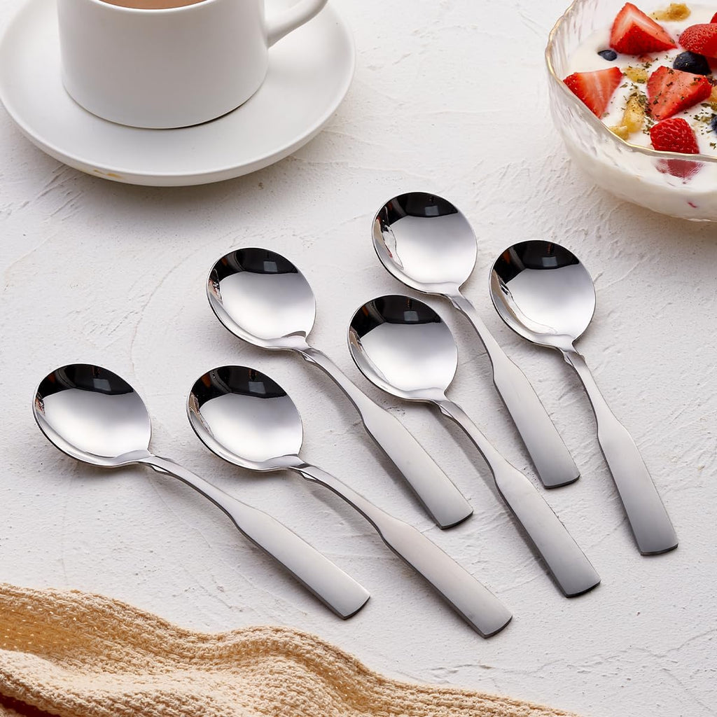 Stainless Steel Round Soup Spoon Set of 6