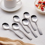 Stainless Steel Round Soup Spoon Set of 6