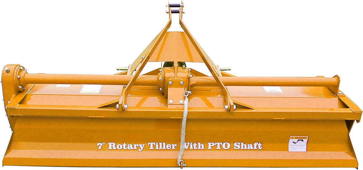 Sigma Heavy Duty 3 Point Hitch Rotary Tiller 7' FT 84" in. Work with 3 PT CAT I Hitch Tractor PTO Driven Gear Drive