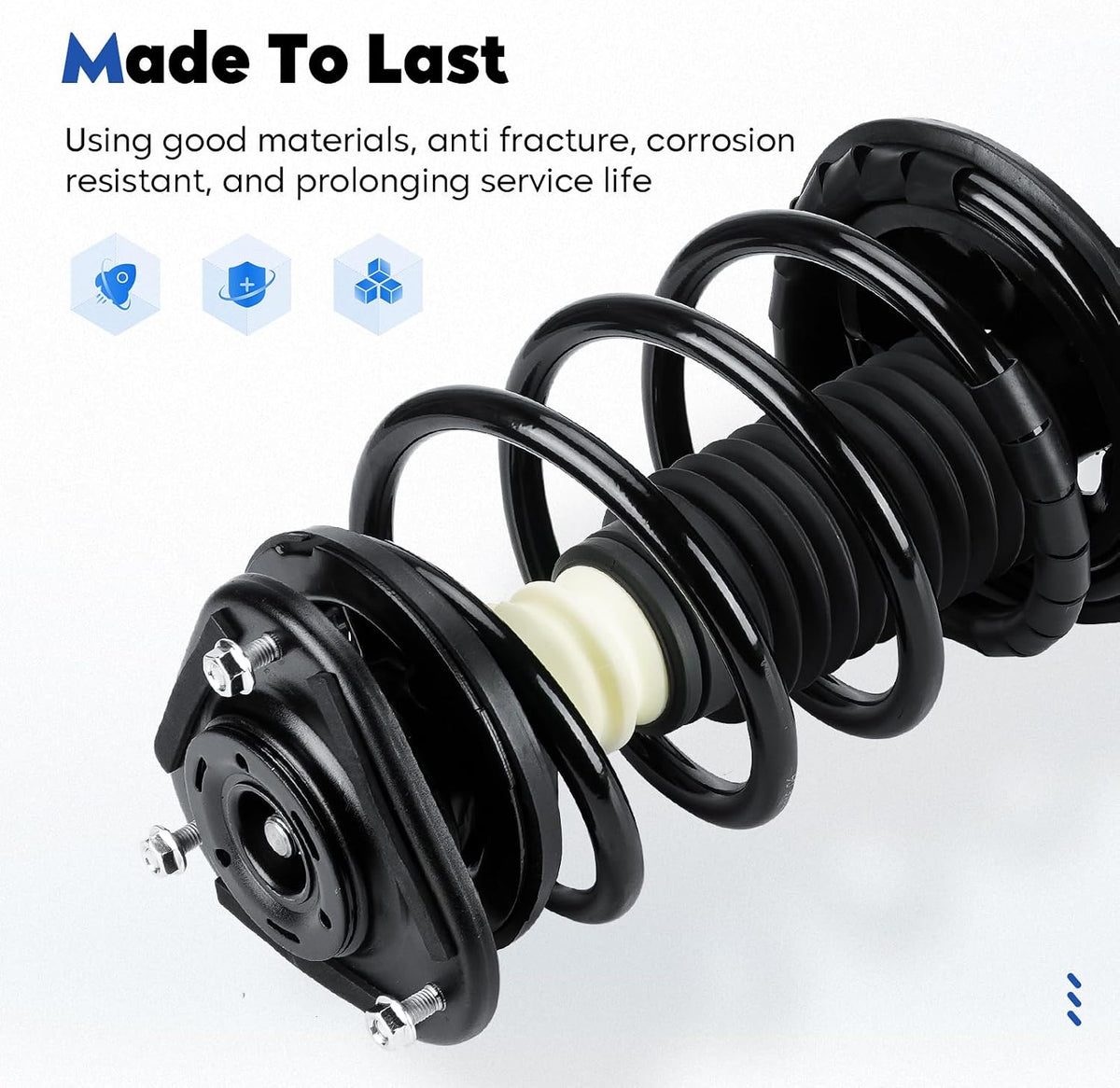 Front Complete Struts Assembly w/Coil Spring Shock Absorber Compatible with 2003-2008 Toyota Corolla, Replace for 172114 172115, 2Pcs