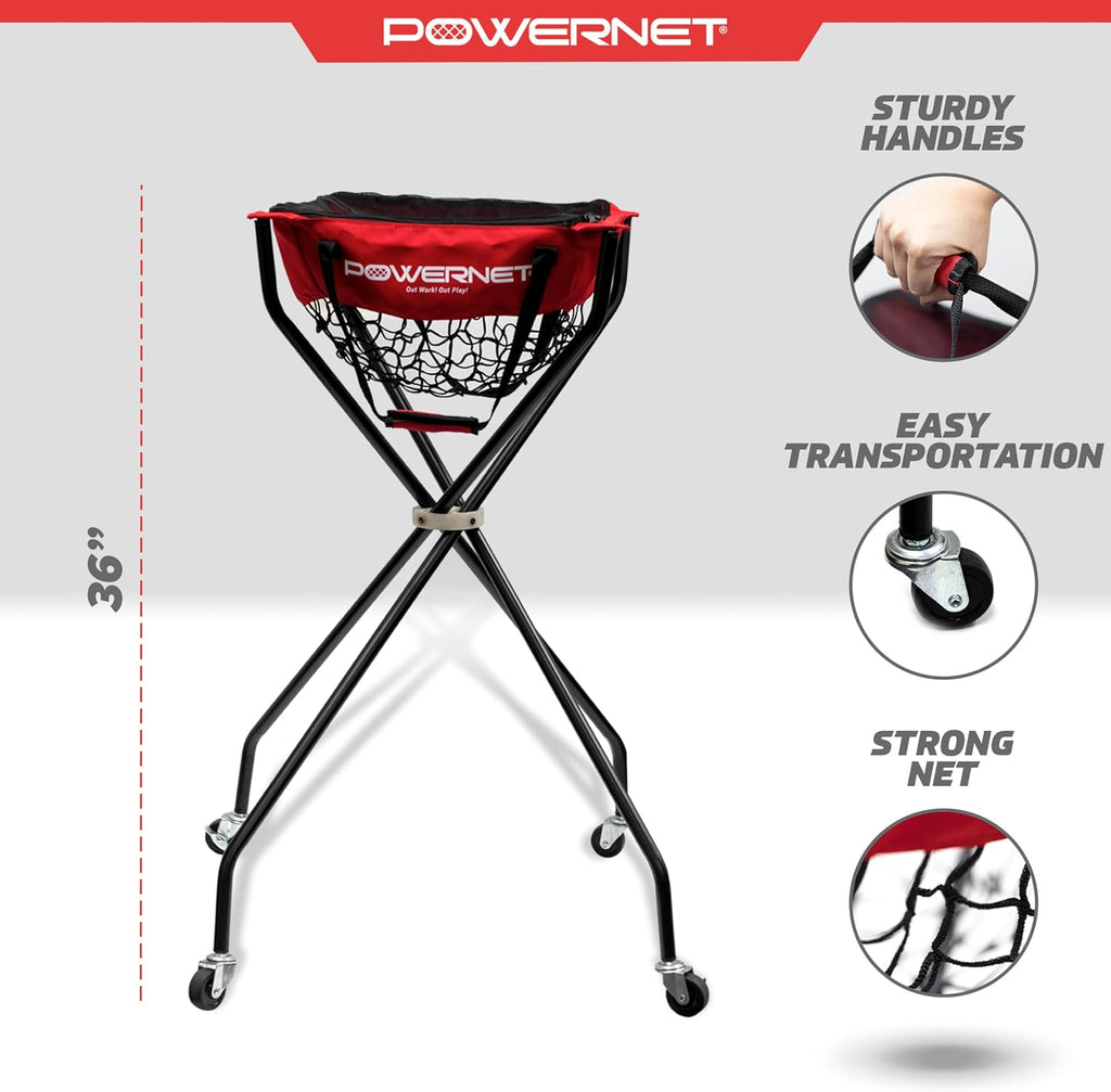 Baseball Softball Portable Ball Caddy, Holds Bucket of Baseballs, Softballs, Tennis Balls, Use During Batting