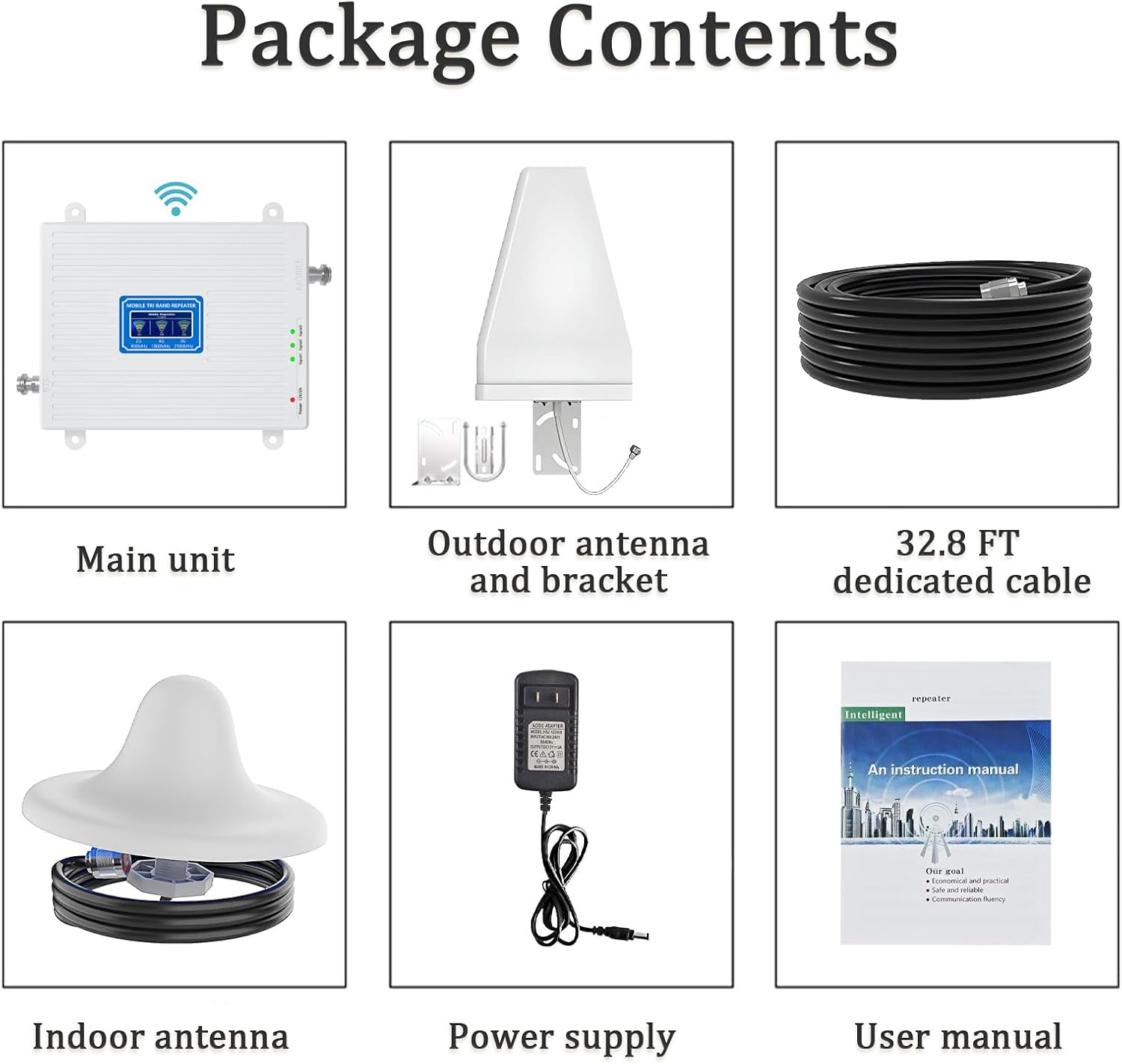 Cell Phone Signal Booster for Home Office - for Verizon, AT&T, T-Mobile&More - GSM, UMTS, LTE - 2G/3G/4G - Mobile
