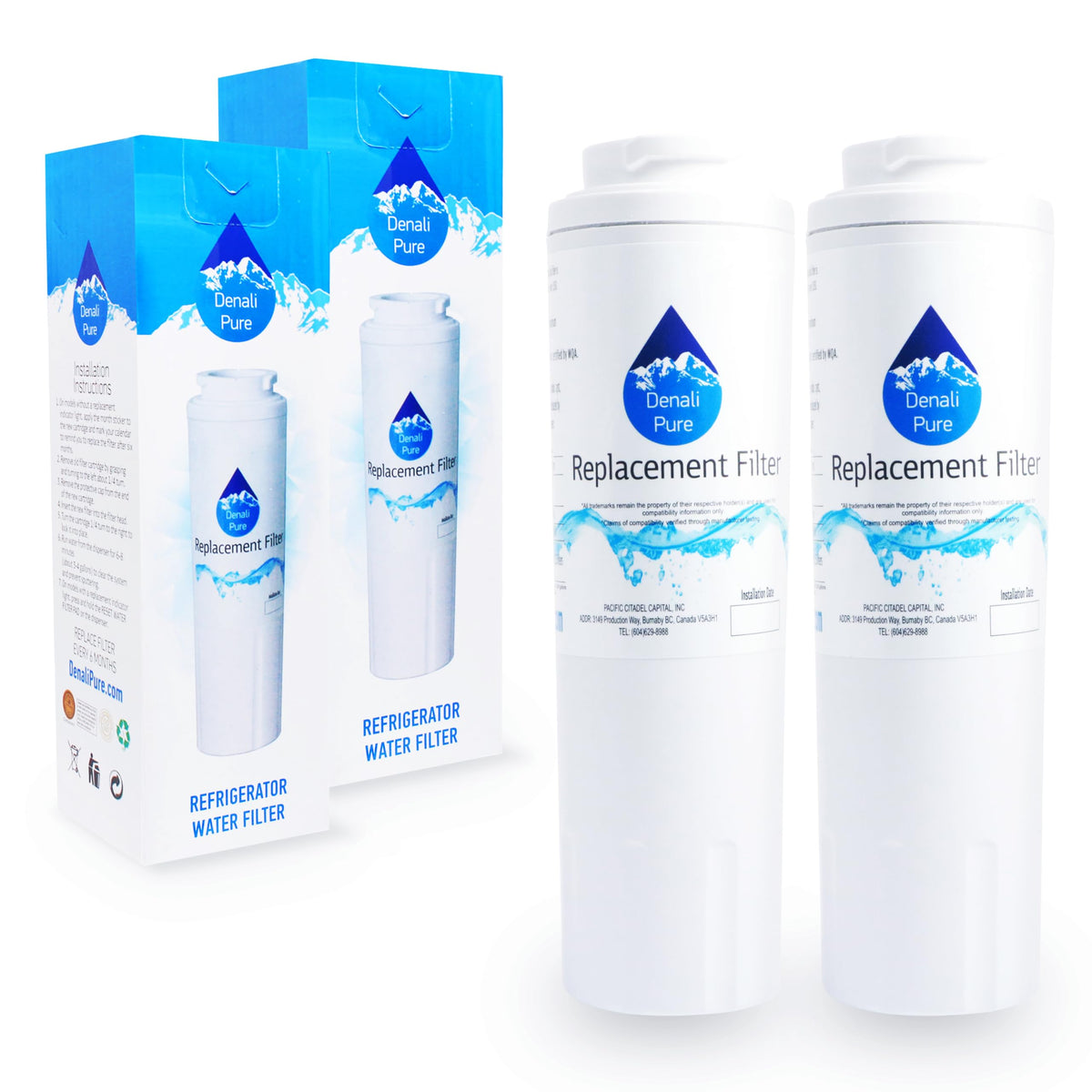 2-Pack Replacement for Whirlpool GI6FARXXQ02 Refrigerator Water Filter