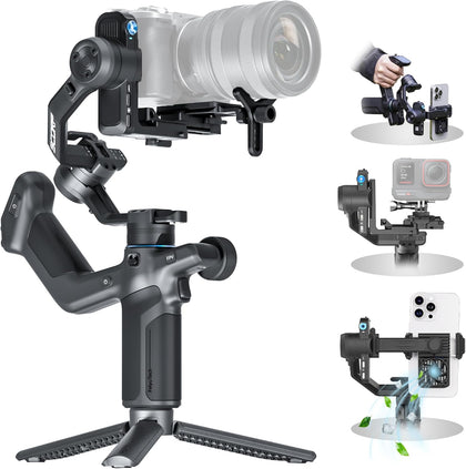 SCORP Mini 3 Kit All-in-One Gimbal Stabilizer with AI Tracking | 4.4lb Payload, Bluetooth Shutter Control, Ergonomic
