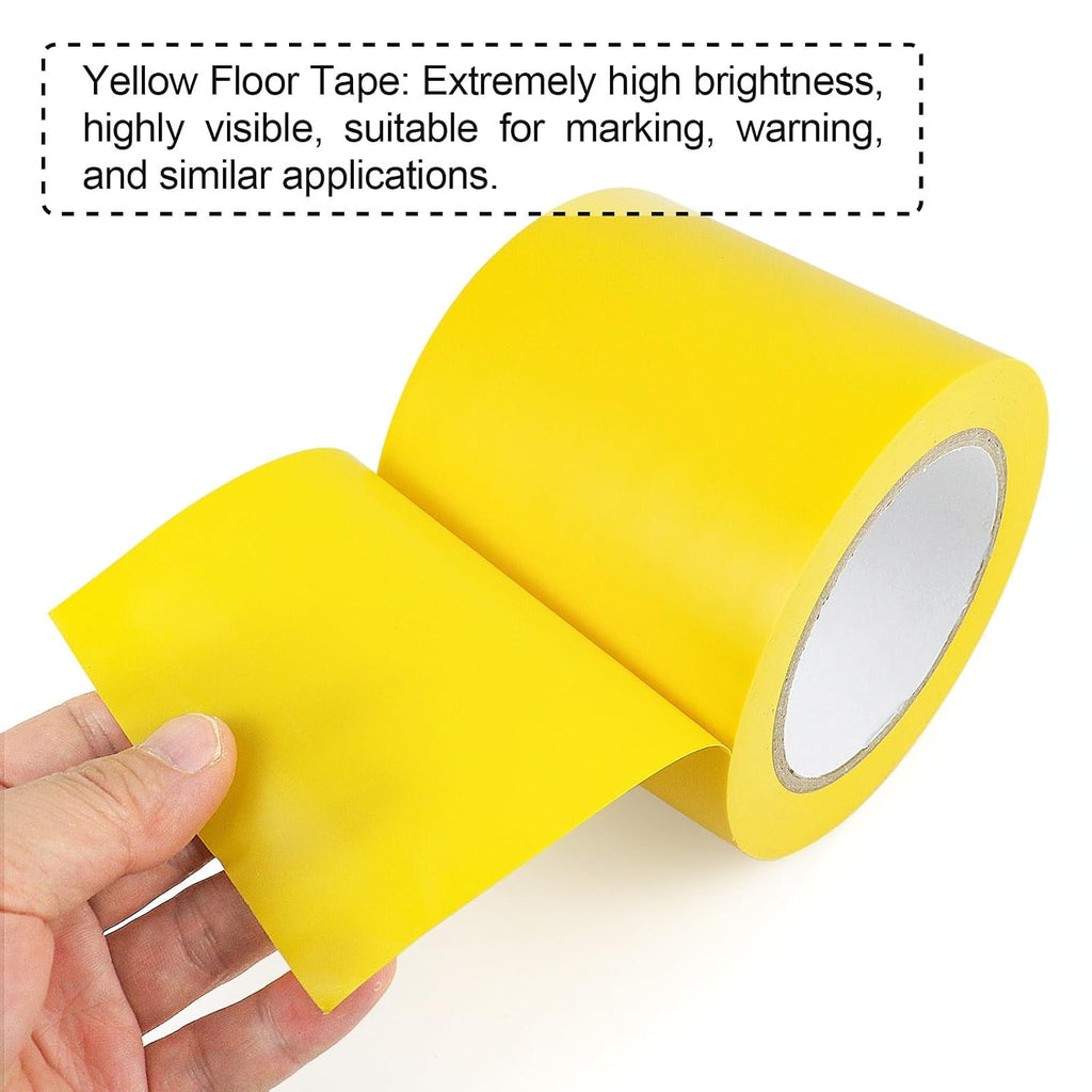 Floor Marking Tape 4 Inch x 108FT Yellow Warning Safety Stripe Tape for Walls, Floors, Pipes, Warterproof Caution