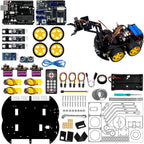 Mechanical 4WD Robot Arm Smart Car Kit - STEM/Graphical Programming Robot Car Compatible with Arduino IDE - Tutorial