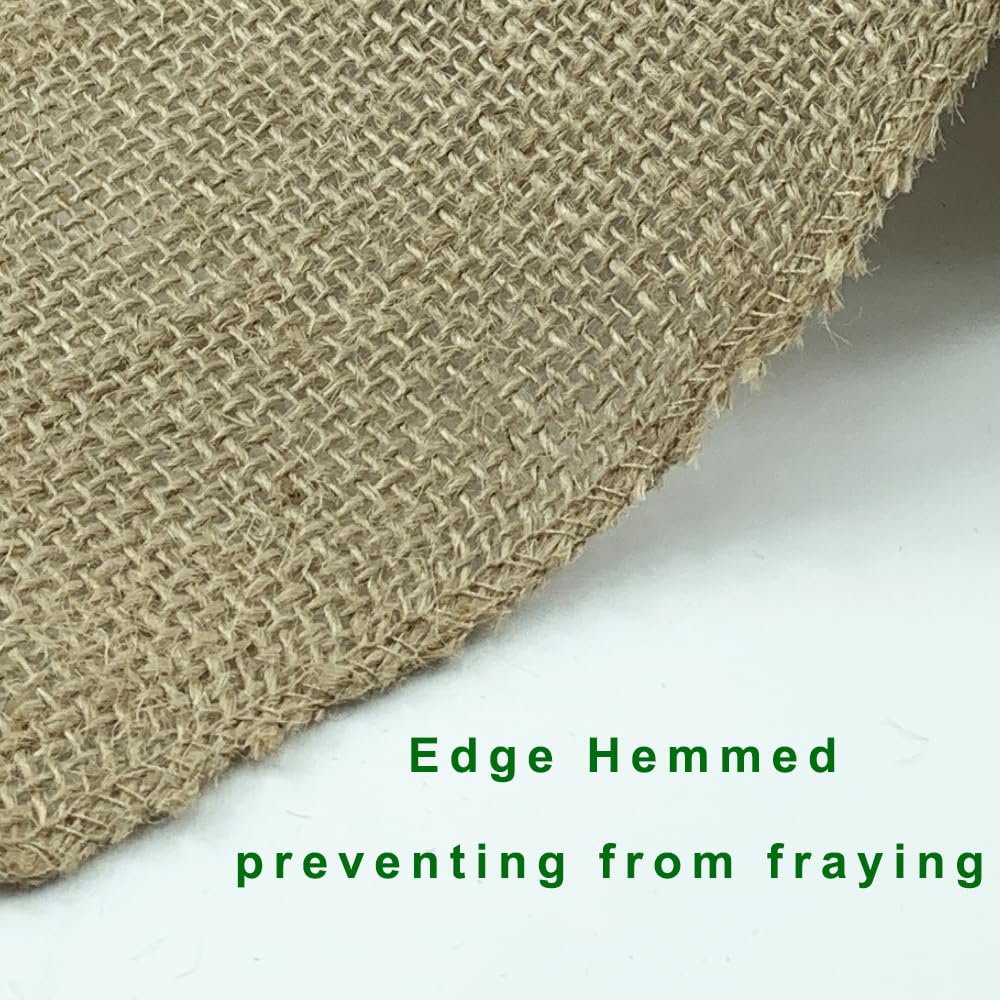 Natural Burlap Fabric Roll, Jute Ribbon, 4 Inch, 10 Yards