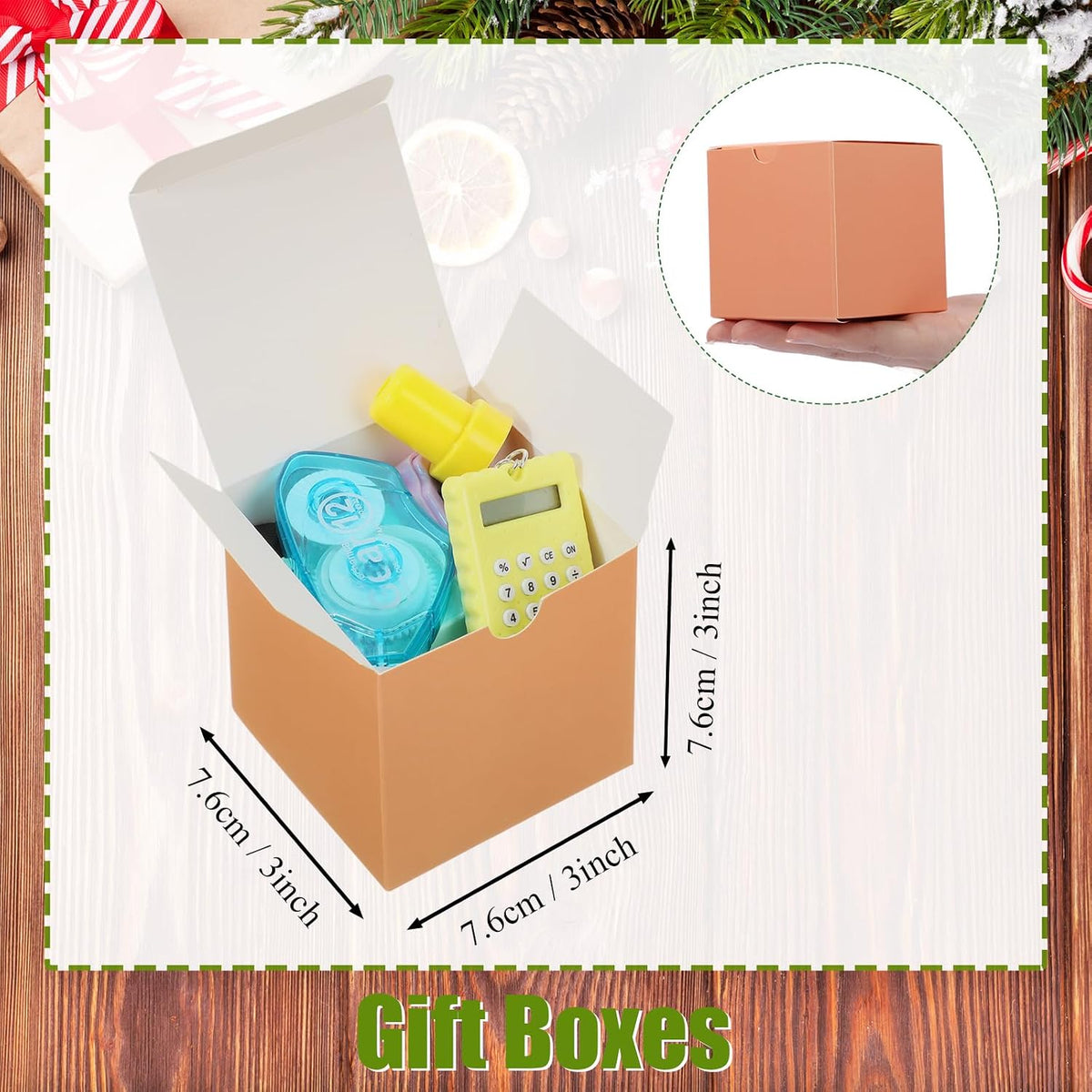48 Pack Christmas Pastel Gift Boxes 12 Colors Small Xmas Cardboard