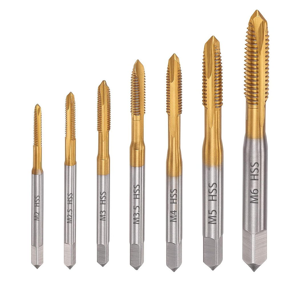 7pcs Spiral Point Thread Tap Set, M2 - M6 Metric Thread Screw Taps