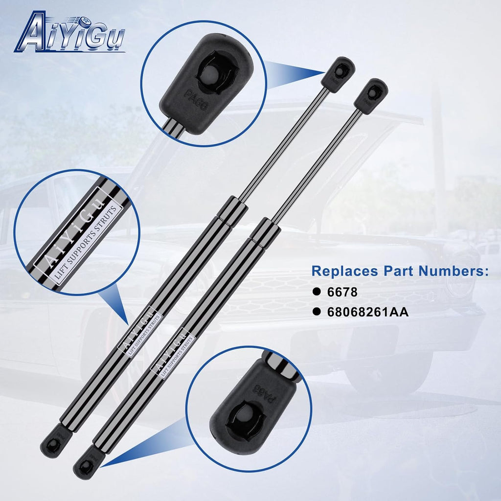 6678 Rear Window Struts for Jeep Wrangler 2011-2017 2 PCS