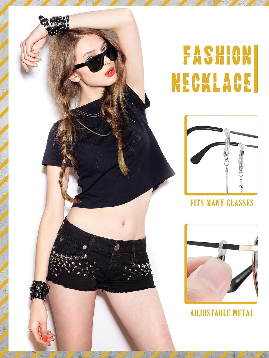7 Pcs Eyeglass Chains Eyeglasses Strap Glasses Holder Necklace Eyewear Chain Reading Lanyard for Glasses Women Men