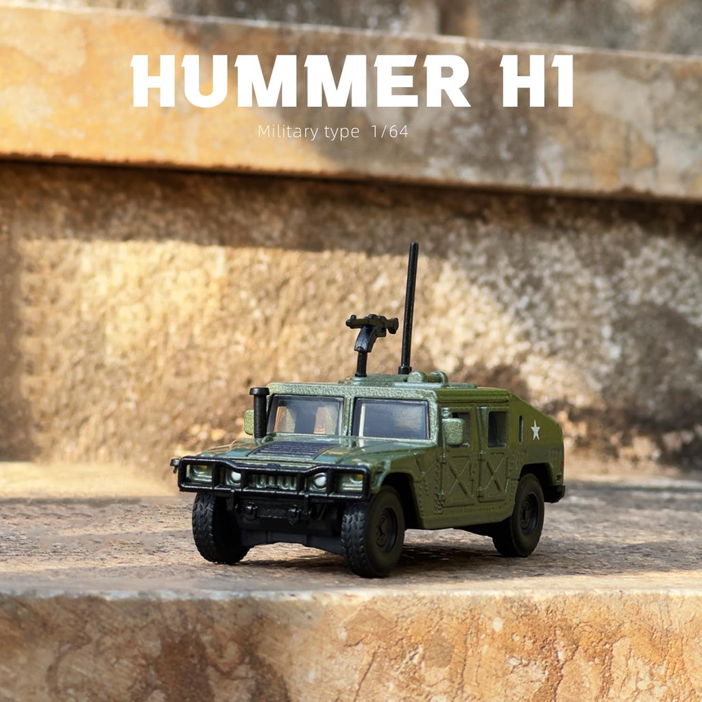 1/64 Hummer H1 Car Model Military Truck Off Road Vehicle | Die-cast Metal Model Kit Military Armored Car