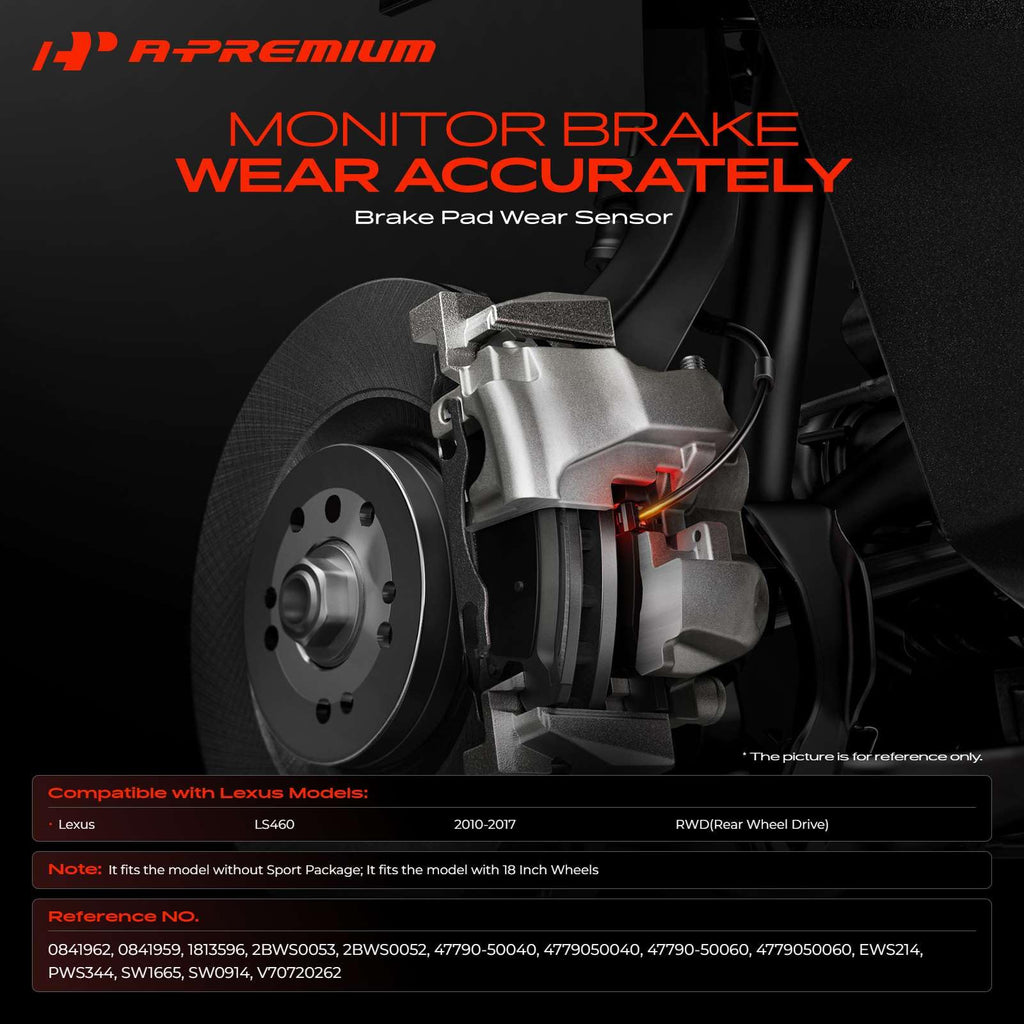 A-Premium Rear Driver Brake Pad Wear Sensor Compatible with Lexus Models