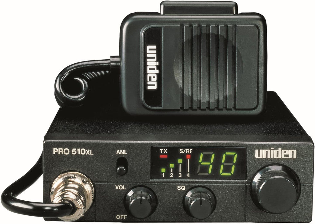 PRO510XL Pro Series 40-Channel CB Radio. Compact Design. Backlit LCD Display. Public Address. ANL Switch and 7 Watts