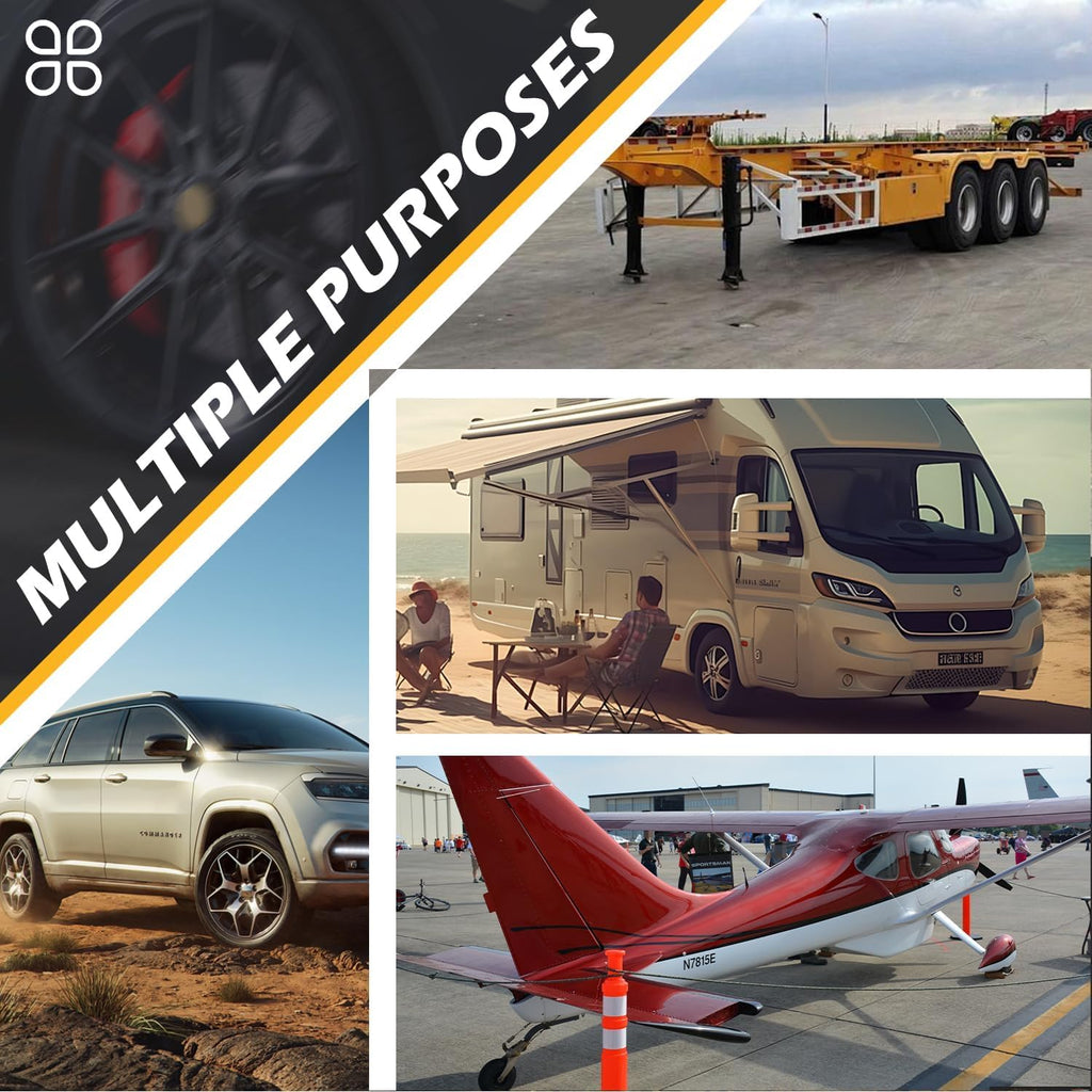 Wheel Chocks for RV Trailers 4 Pack with Rope
