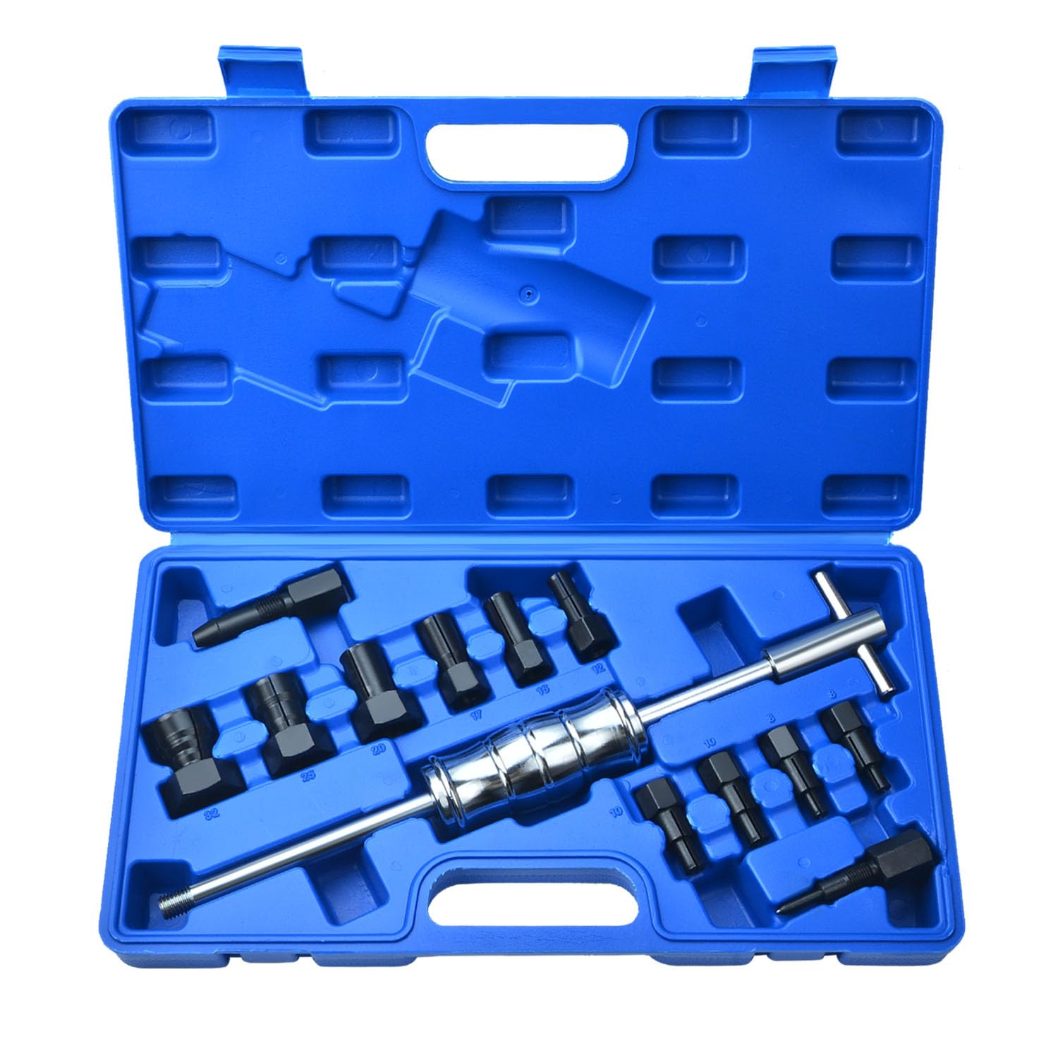 13pcs Blind Hole Collet Bearing Puller Set, Internal Bearing Extractor Puller Kit Slide Hammer Bearing Puller Set