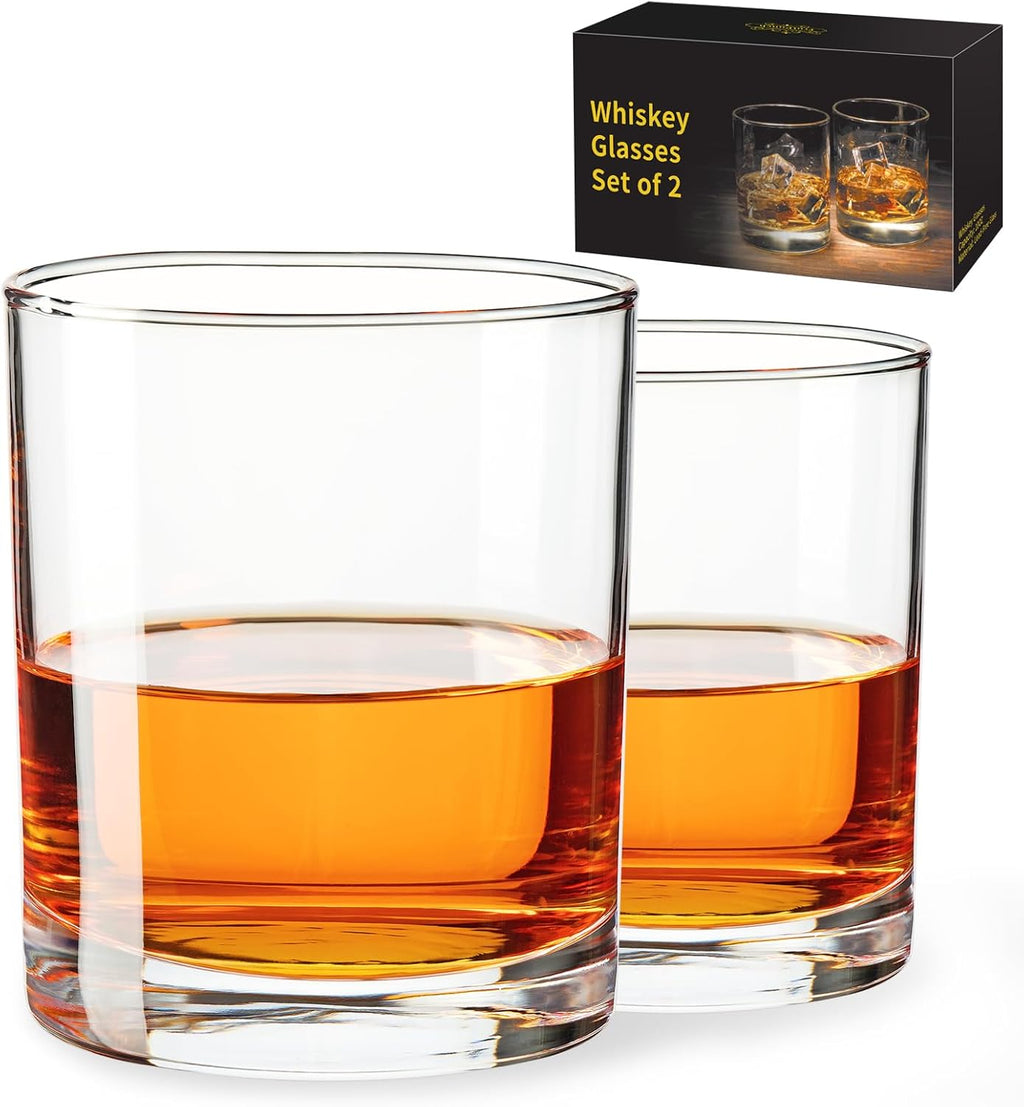 10OZ Whiskey Glasses Set of 2, Old Fashioned Glass for Party