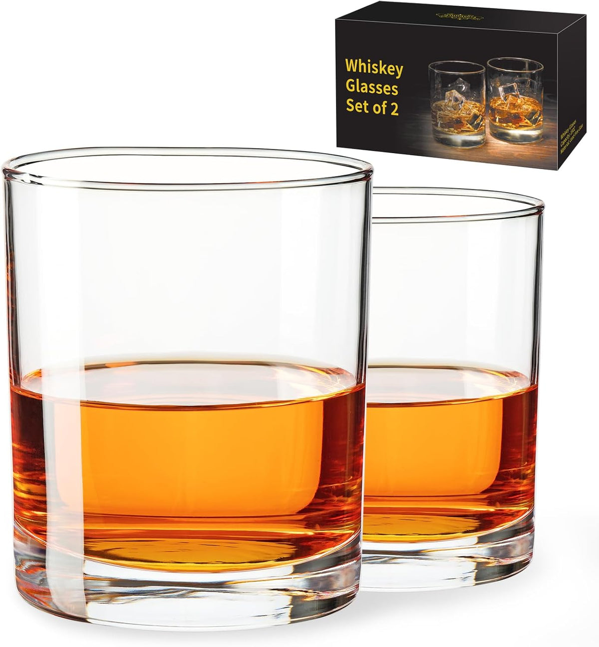 10OZ Whiskey Glasses Set of 2, Old Fashioned Glass for Party